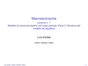 Macroeconomia - Lezione n. 7 Modello di economia aperta nel