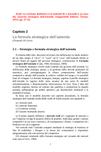 La formula strategica dell`azienda