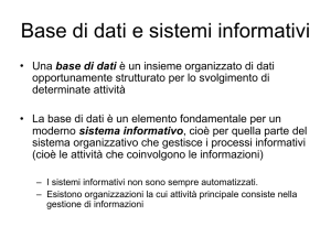 Base di dati e sistemi informativi
