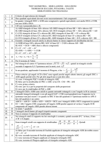 SOLUZIONI TEOREMI DI EUCLIDE, PITAGORA, TALETE