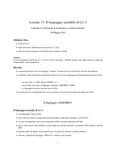 Lezione 13: Il linguaggio assembly di LC-3