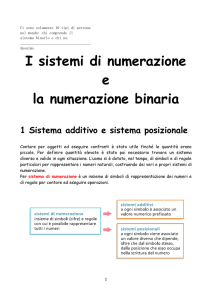 Sistemi numerici e sistema binario