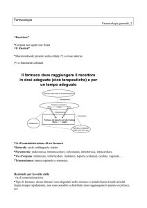 Il farmaco deve raggiungere il recettore in dosi adeguate (cioè