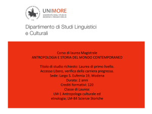 Presentazione in slides - Dipartimento di Studi linguistici e culturali