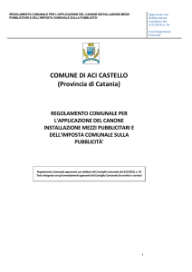 Regolamento Pubblicità - Comune di Aci Castello