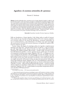 Agamben e la nozione aristotelica di «potenza»