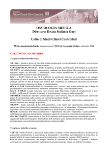 ONCOLOGIA MEDICA Direttore: Dr.ssa Stefania Gori Unità di Studi