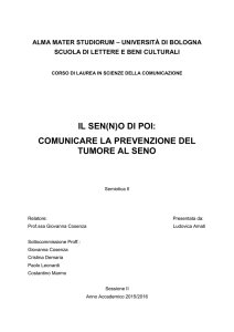 “Il Sen(n)o di poi: comunicare la prevenzione del tumore al seno”.