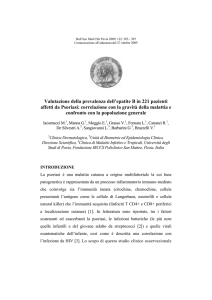 Valutazione della prevalenza dell`epatite B in 221 pazienti affetti da