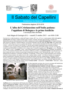 l`alba del cristianesimo - Museo Geologico Giovanni Capellini