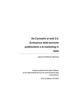 Da Carosello al web 2.0. Evoluzione delle tecniche