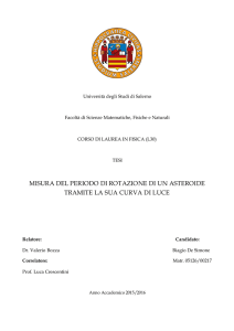 MISURA DEL PERIODO DI ROTAZIONE DI UN ASTEROIDE