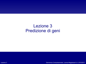 Lezione 3 Predizione di geni