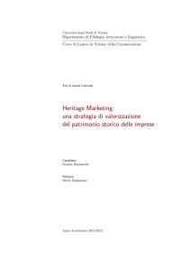 Heritage Marketing - Osservatorio Monografie d`Impresa