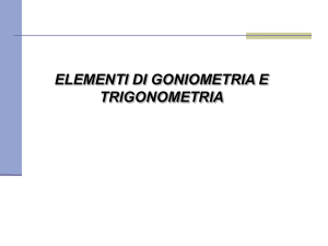 elementi di goniometria e trigonometria - Progetto e