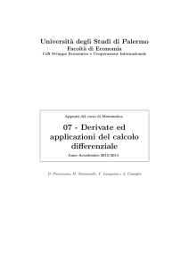 07 - Derivate ed applicazioni del calcolo differenziale