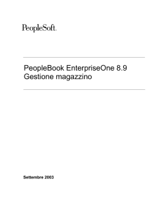 PeopleBook EnterpriseOne 8.9 Gestione magazzino