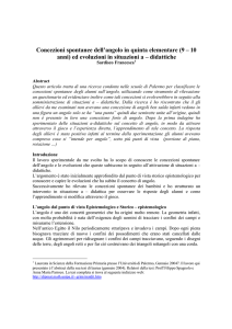 L`insegnamento/apprendimento del concetto di angolo nella Scuola