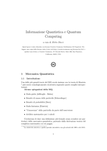 Informazione Quantistica e Quantum Computing