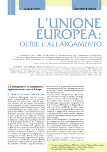 RIZZATO V., L`Unione europea: oltre l`allargamento