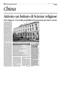 Attivato un Istituto di Scienze religiose - ISSR