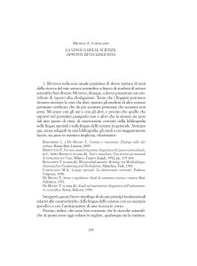 La lingua delle scienze: appunti di un linguista