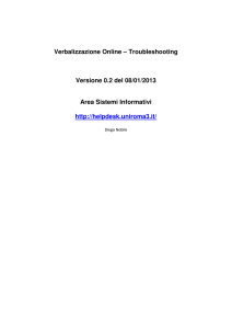 Verbalizzazione Online – Troubleshooting Versione 0.2 del 08/01