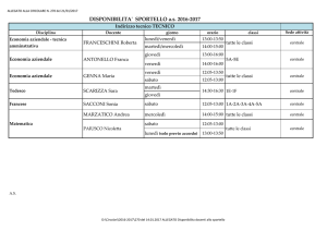 DISPONIBILITA` SPORTELLO as 2016-2017