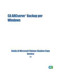 CA ARCserve Backup per Windows Guida di Microsoft Volume