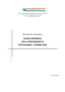 scheda regionale per la prescrizione di ceftolozano + tazobactam