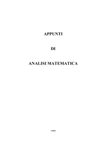 APPUNTI DI ANALISI MATEMATICA