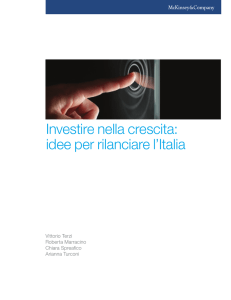 Investire nella crescita: idee per rilanciare l`Italia
