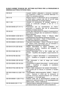 ELENCO NORME TECNICHE DEL SETTORE ELETTRICO PER LA