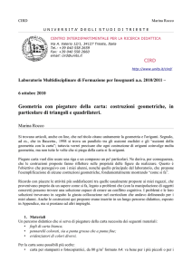 Geometria con piegature della carta: costruzioni geometriche, in