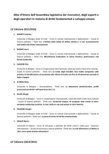 Albo d`onore esperti in diritti fondamentali e sviluppo 2015