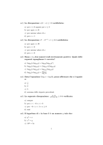 m1) La disequazione x(2 − x) ≤ 1 `e soddisfatta: a) per x ≤ 0