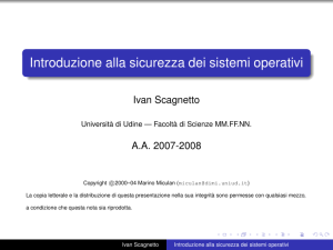 Introduzione alla sicurezza dei sistemi operativi