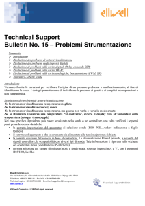 Technical Support Bulletin No. 15 – Problemi Strumentazione