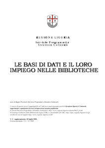 testo di Beppe Pavoletti (Servizio Programmi e Strutture Culturali) V