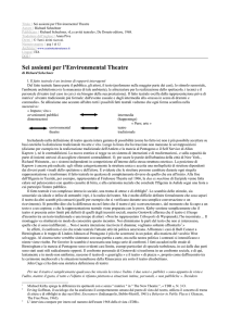 Sei assiomi per l`Environmental Theatre