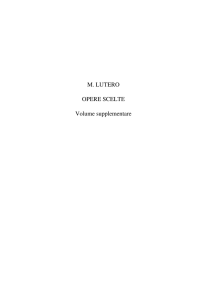 M. LUTERO OPERE SCELTE Volume supplementare
