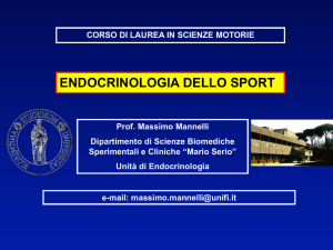 endocrinologia dello sport - Corso di Laurea Triennale in Scienze