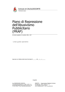 Piano di Repressione dell`Abusivismo Pubblicitario (PRAP)