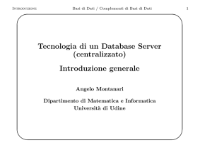 Tecnologia di un Database Server