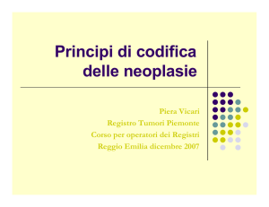 Principi di codifica delle neoplasie