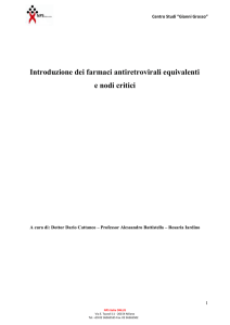 Introduzione dei farmaci antiretrovirali equivalenti e nodi critici