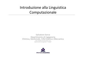Introduzione alla Linguistica Computazionale