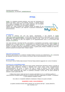 Piccola Guida completa a MYSQL - Home Page del Laboratorio di