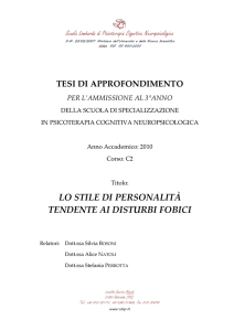 lo stile di personalità tendente ai disturbi fobici