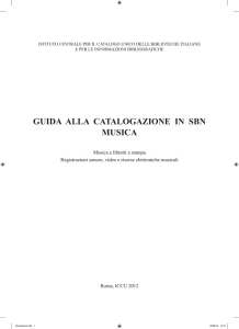 GUIDA ALLA CATALOGAZIONE IN SBN MUSICA